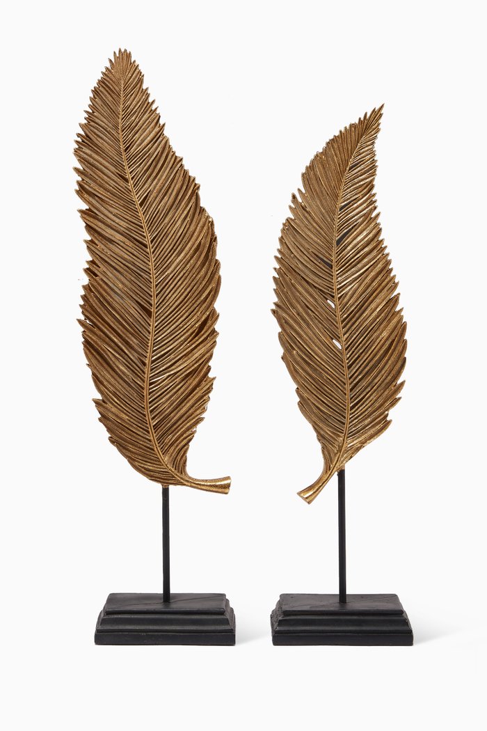 

Decorative Leaf on Stand, Gold