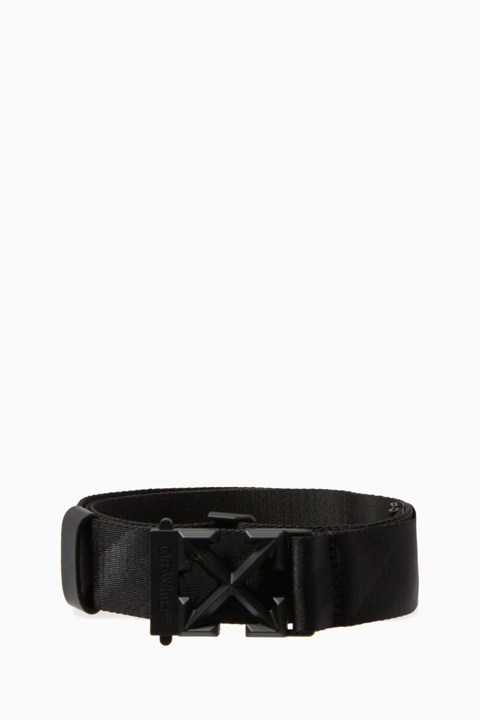 

Diagonal Arrows Belt in Nylon, Black