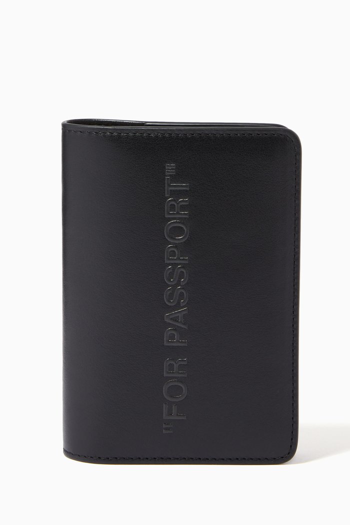 

FOR PASSPORT Passport Holder in Leather, Black