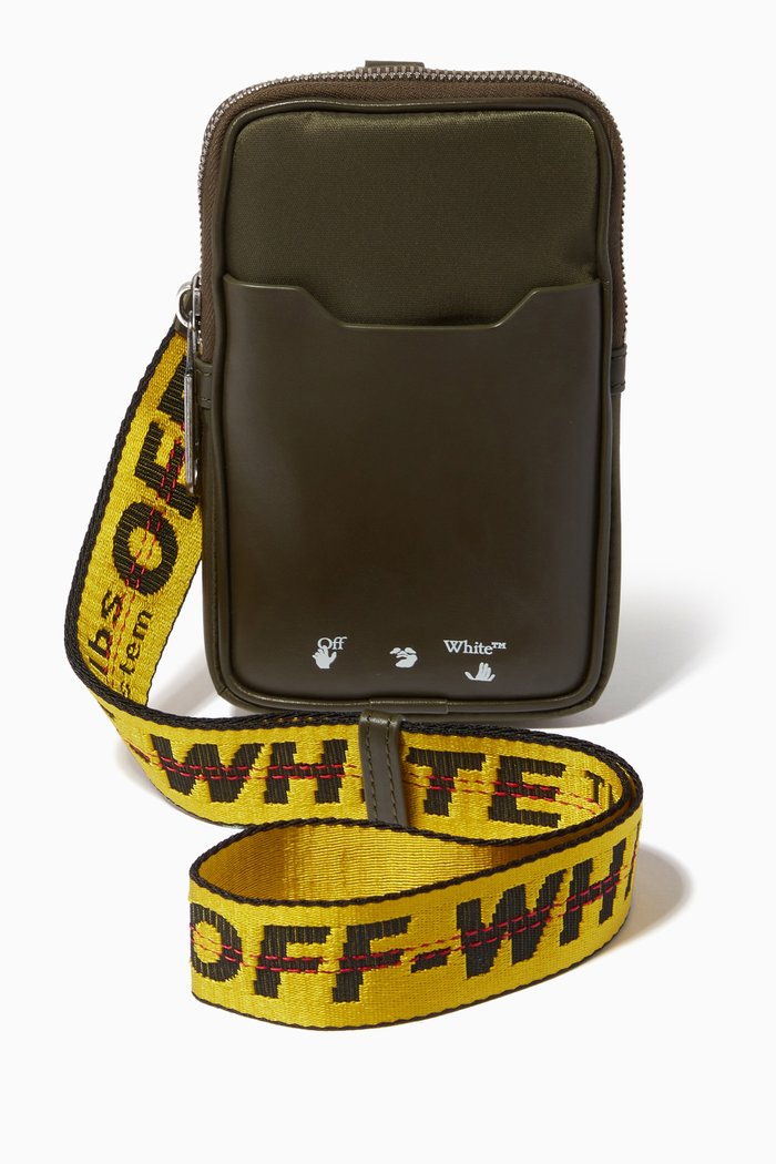 

Industrial Neck Pouch in Leather, Green