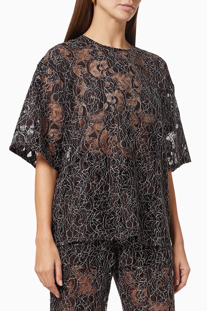 Katalindi T-shirt in Lace, Brown