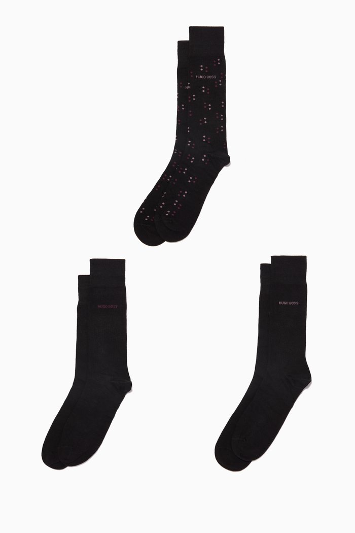

Mid Length Socks Set in Cotton, Black