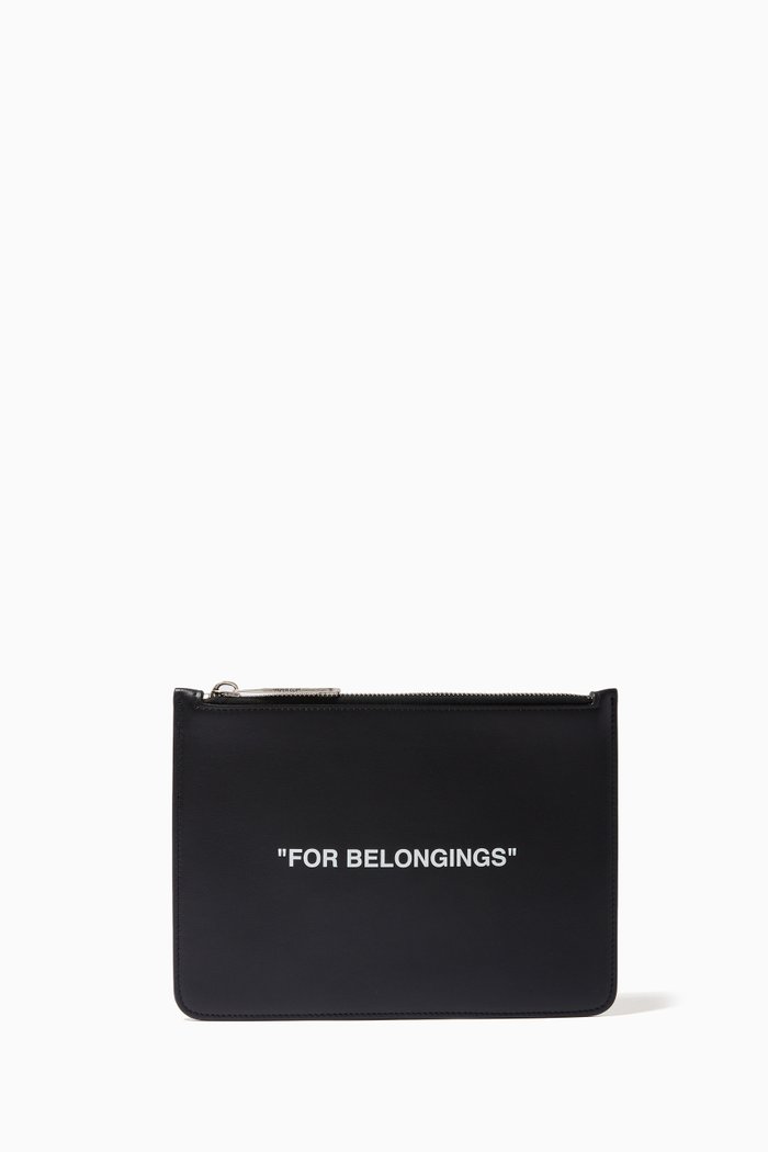 

"FOR BELONGINGS" Pouch in Leather, Black