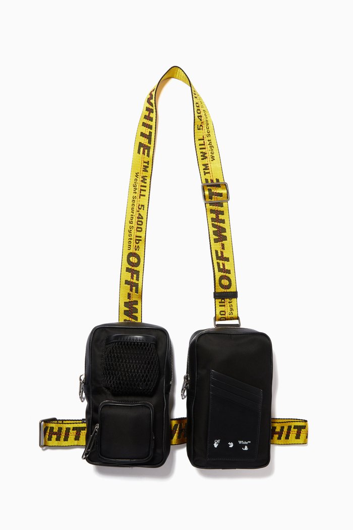 

Industrial Belt Body Bag in Nylon & Leather, Black