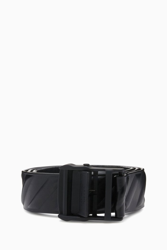 

Diagonal Hybrid Industrial Belt in Leather, Black