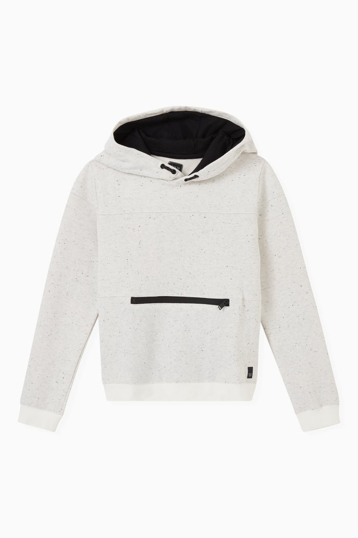 

Dupioni Hoodie with Zipped Pocket in Cotton, Neutral