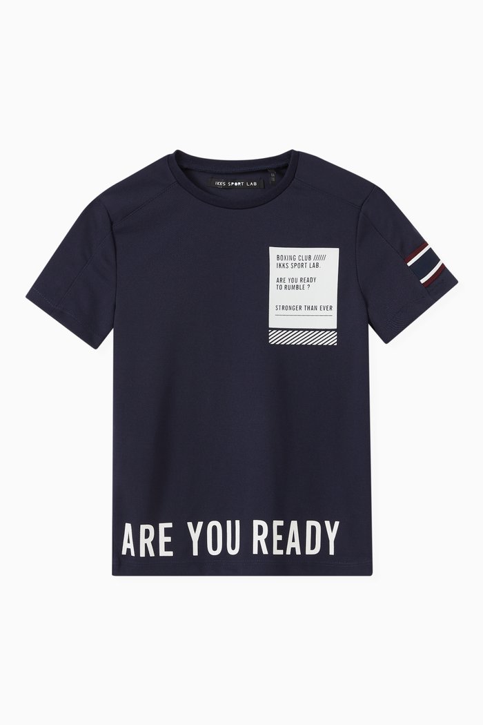 

Printed T-shirt in Cotton, Blue