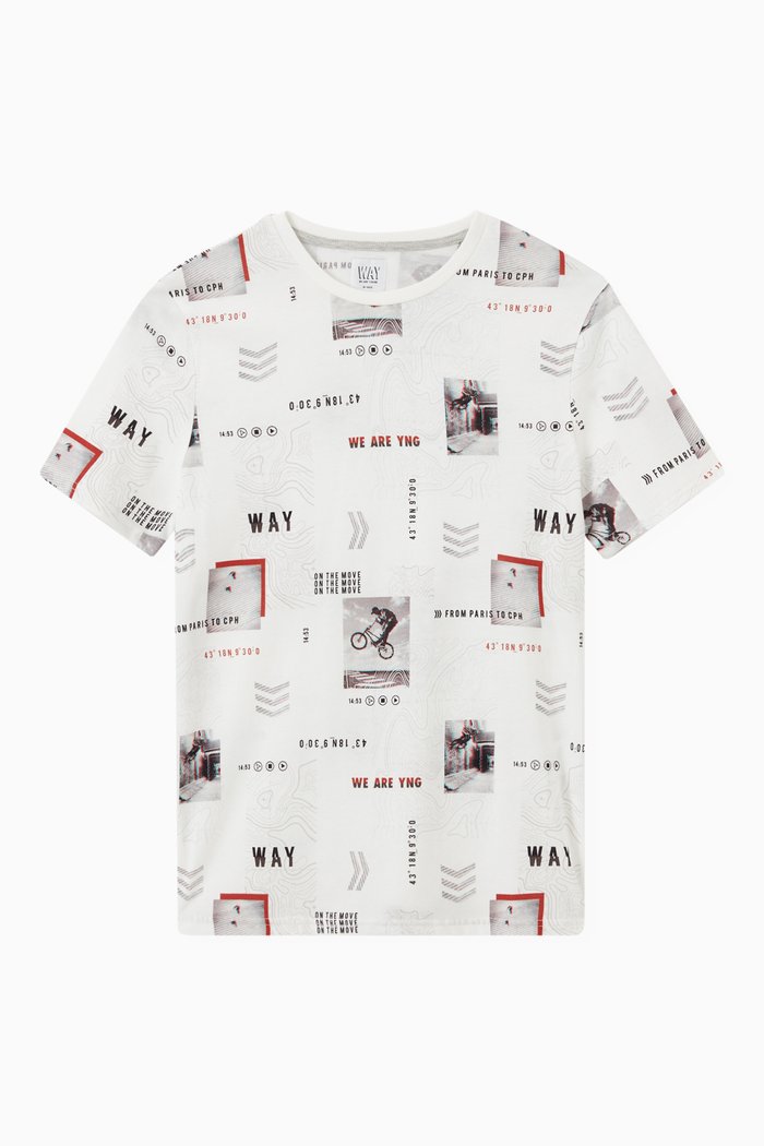 

Rider Photo Print T-shirt in Cotton, Neutral