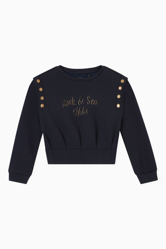 

Sailor-style Sweatshirt in Recycled Polyester, Blue