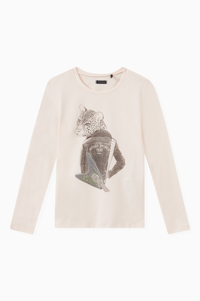 

Rock Leopard Print T-shirt in Cotton, Pink