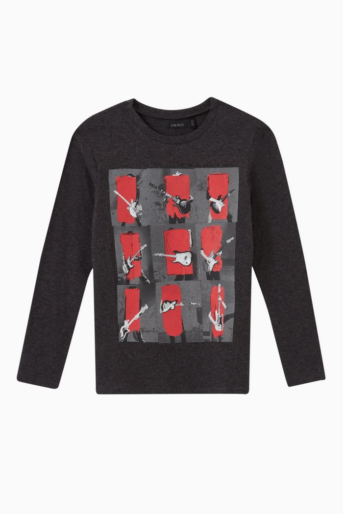 

Guitarist Graphic T-shirt in Marl, Grey