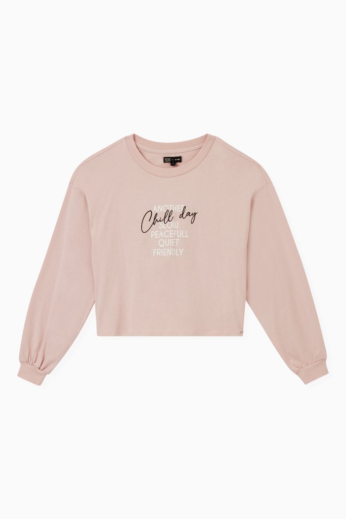 

Slogan T-shirt in Organic Cotton, Pink