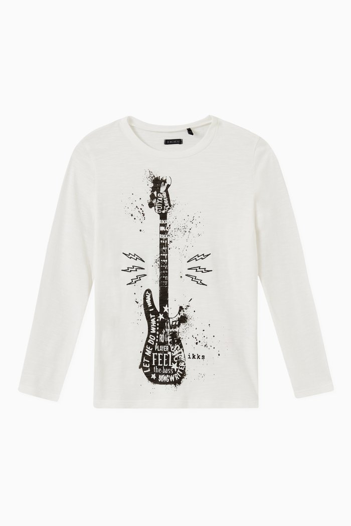 

Guitar Graphic T-shirt in Jersey, Neutral