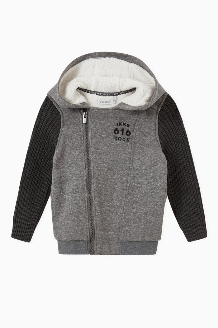 

Biker Cardigan in Marl, Grey