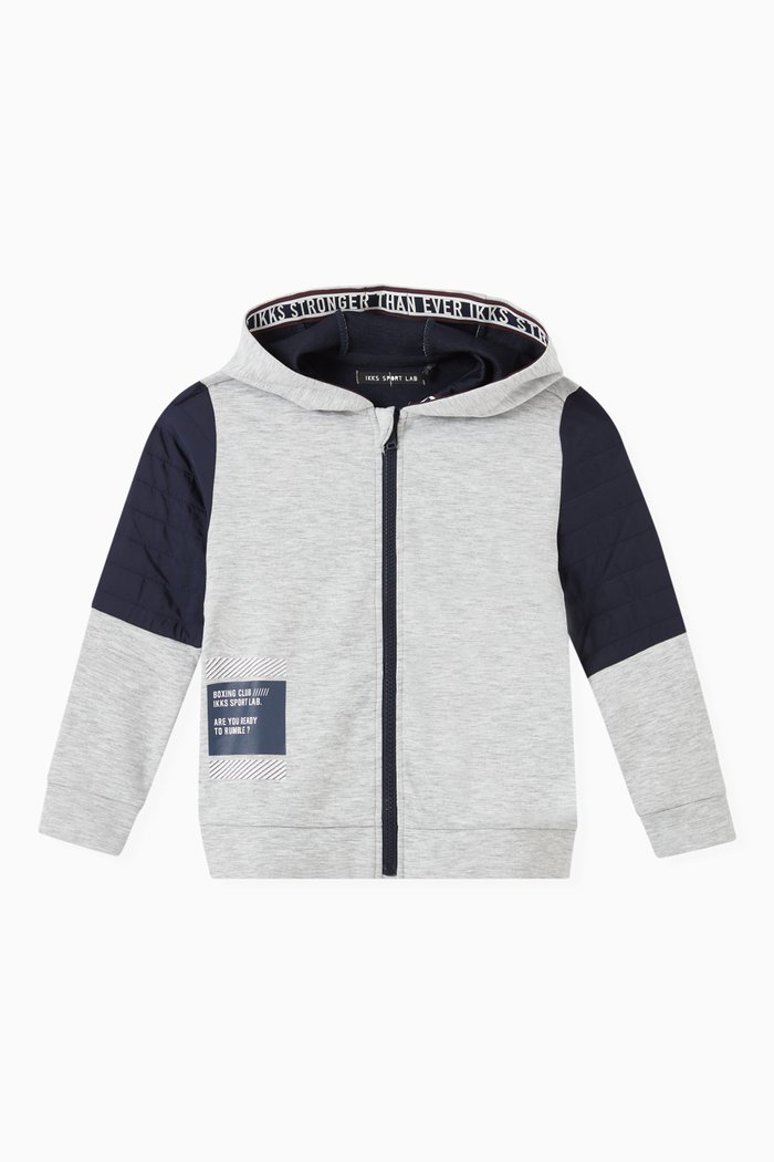 

Sport Lab Textured Lettered Back Cardigan, Grey
