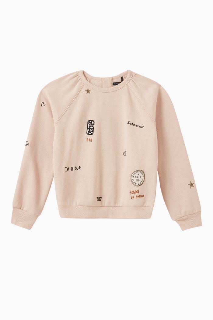 

Embroidered Sweatshirt in Recycled Polyester, Pink