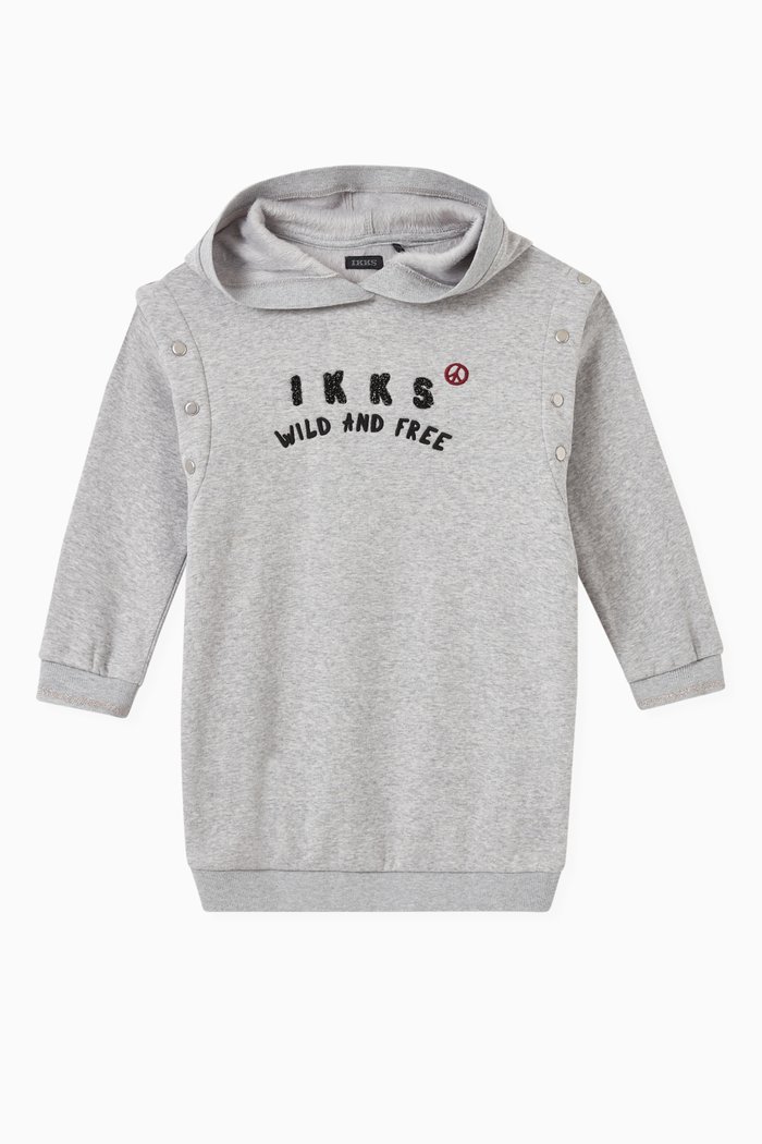 

Logo Sweatshirt Dress in Cotton, Black