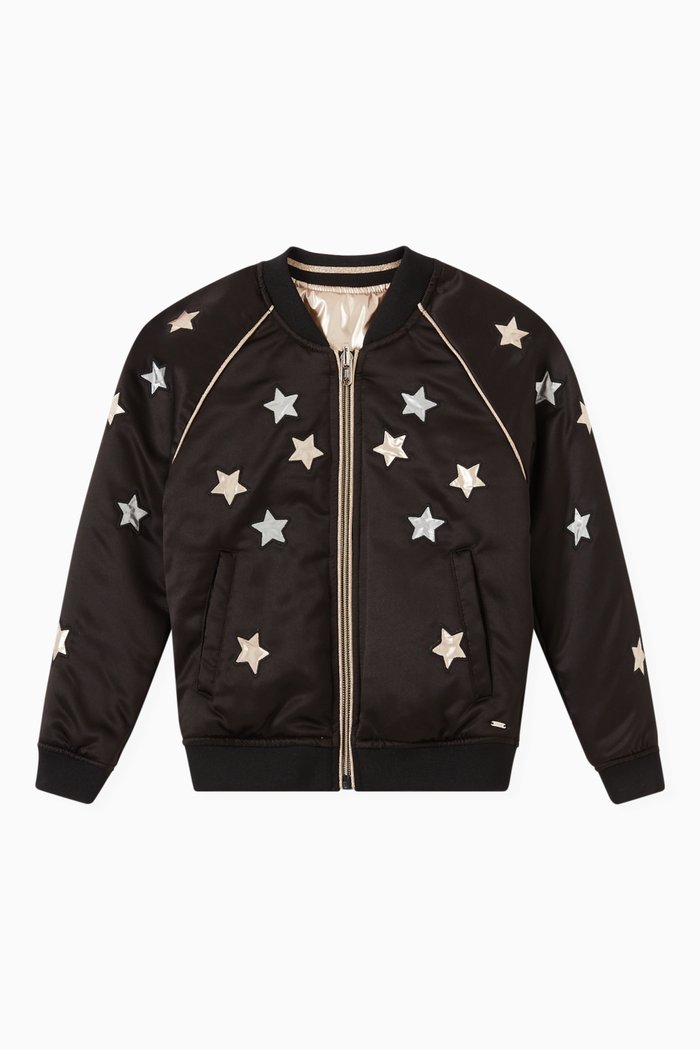 

Reversible Stars Bomber Jacket, Black