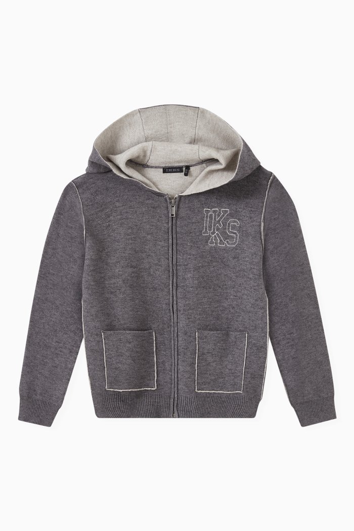 

Cardigan with Visible Seams, Grey
