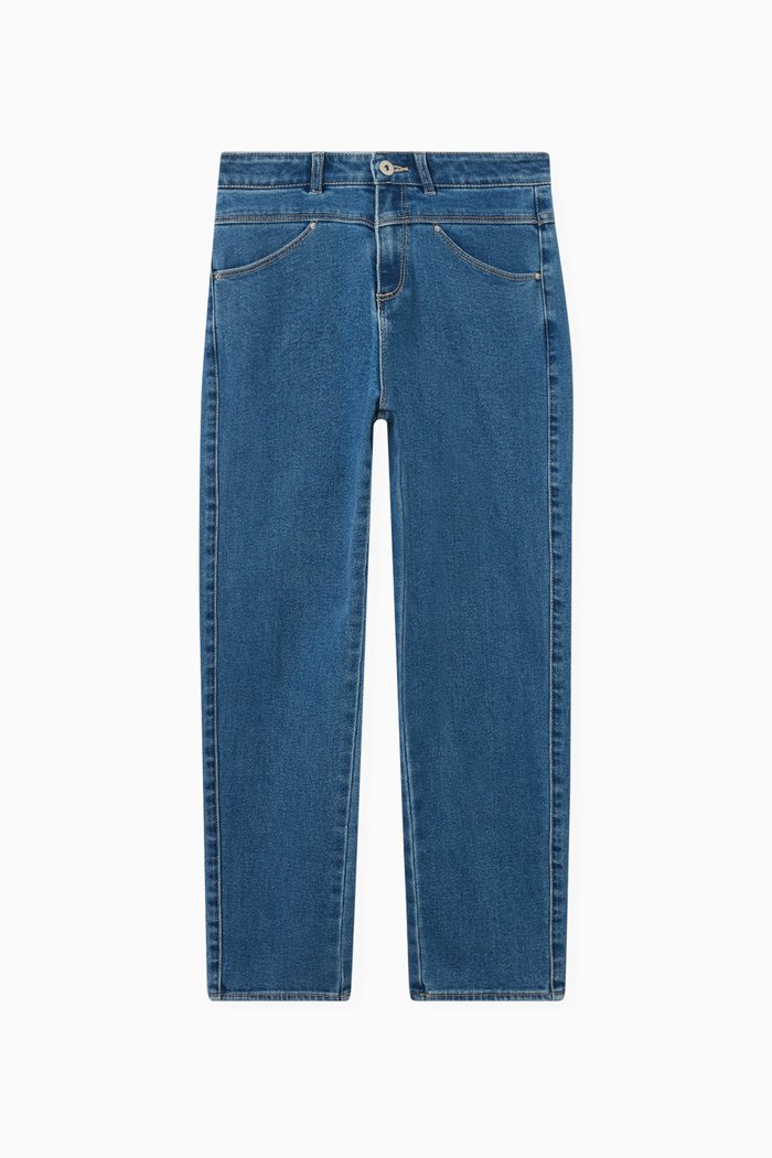 

High Waist Mom Jeans in Cotton, Blue