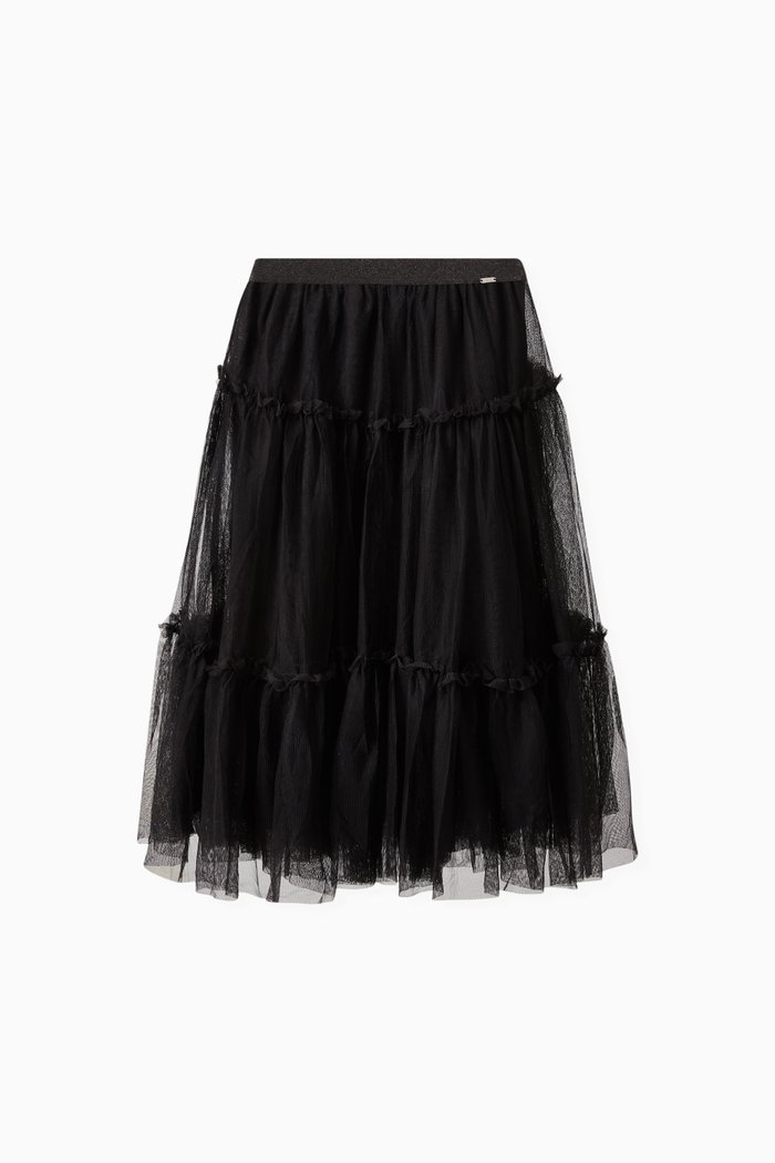 

Tutu Style Long Skirt in Tulle, Black