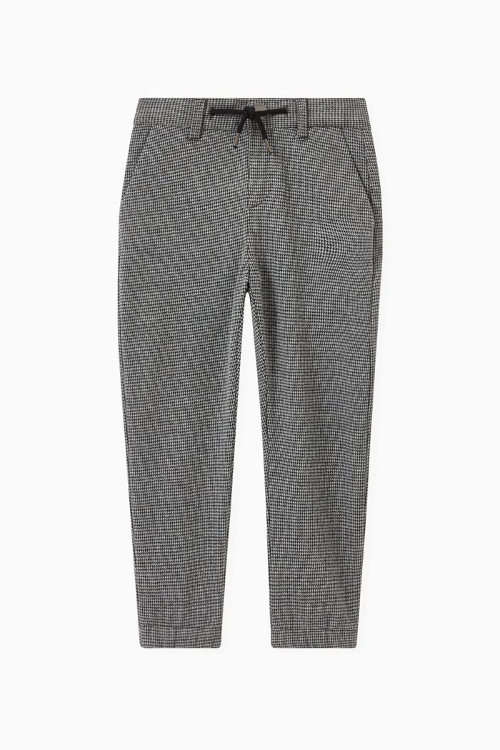 

Checkered Knitted Trousers, Grey