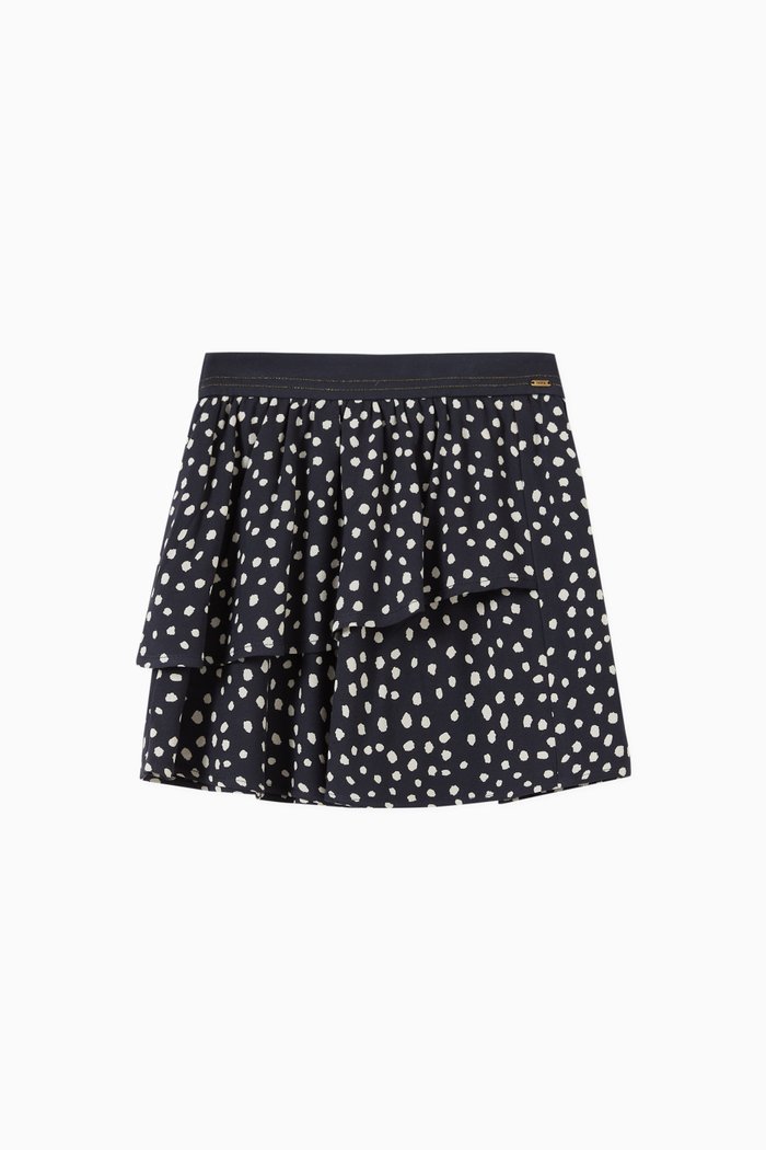 

Polka Dot Skirt in Crepe, Blue