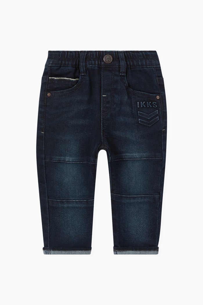 

Textured Chevrons Jeans in Cotton, Blue