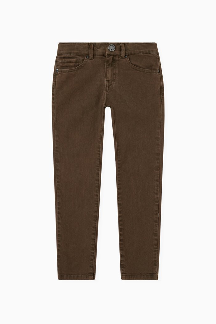 

Slim-fit Trousers in Cotton, Brown