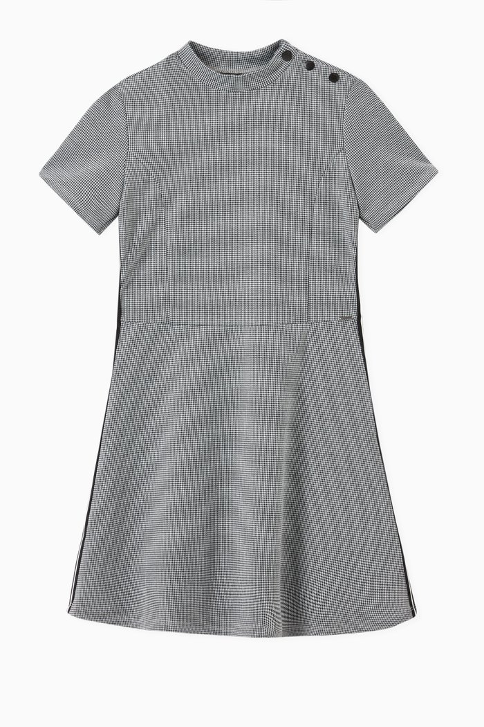 

Dress in Houndstooth Stretch Fabric, Black