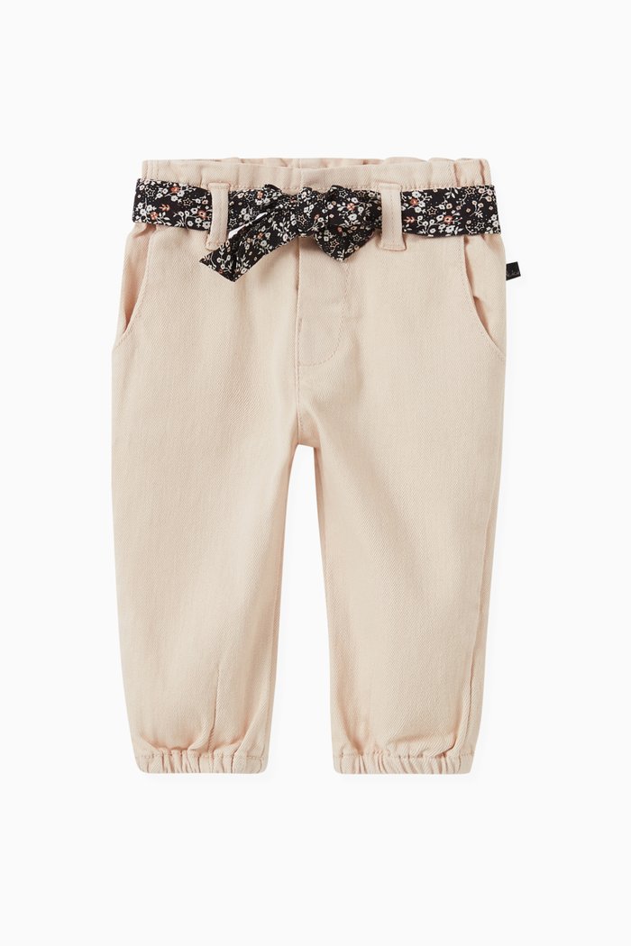 

Jeans with Scarf Belt in Organic Cotton, Pink