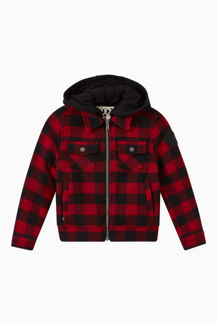 

Checked Jacket in Cotton, Black