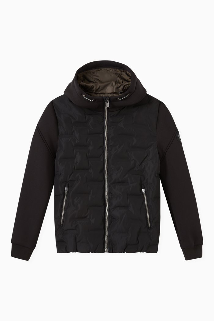 

Padded Jacket with Neoprene Sleeves, Black