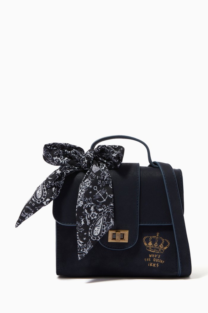 

Handbag with Tattoo Scarf in Synthetic Leather, Blue