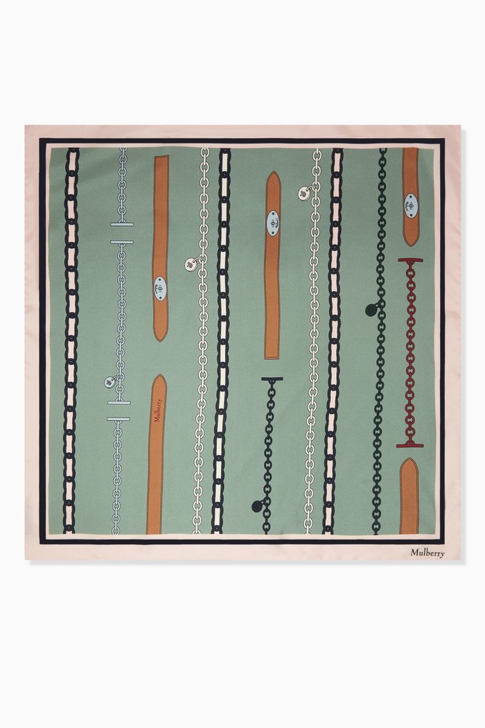 

Bayswater Straps with Chains in Silk Twill, Green