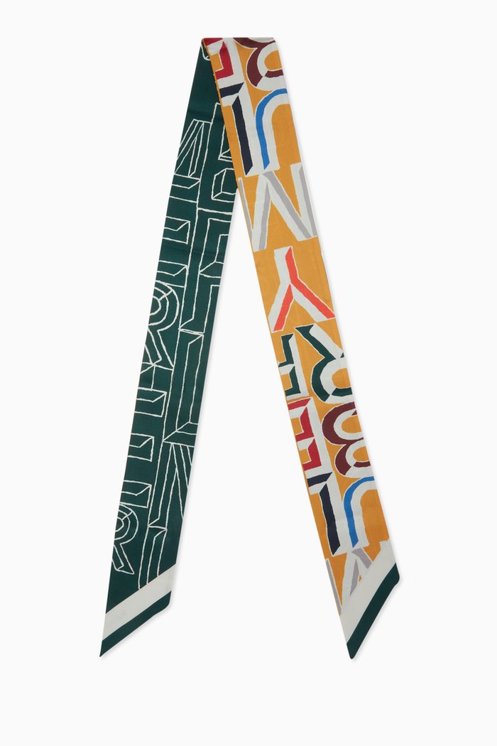 

Typography Bag Scarf in Recycled Polyester, Green