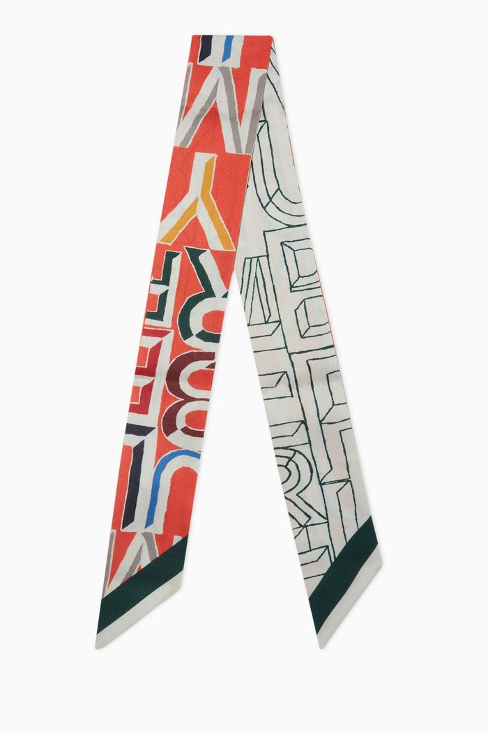 

Typography Bag Scarf in Recycled Polyester, Multicolour