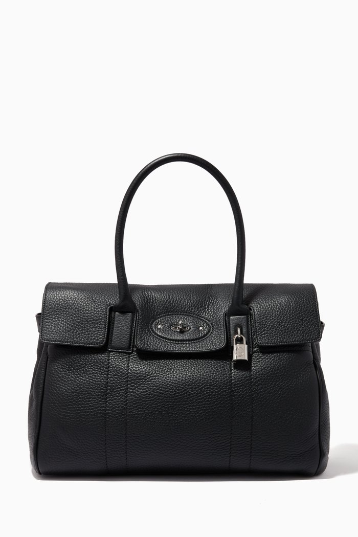 Bayswater Shoulder Bag in Heavy Grain Leather, Black