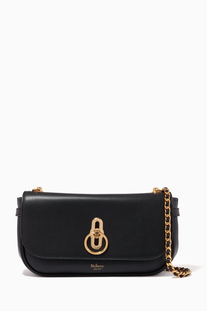 East West Amberley in Silky Calf Leather, Black