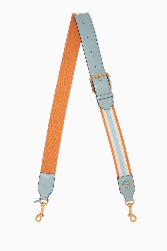 Striped Webbing Bag Strap, Orange