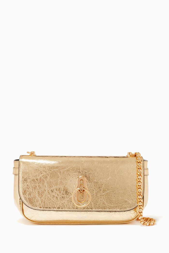 

East West Amberley in Silky Calf Leather, Gold