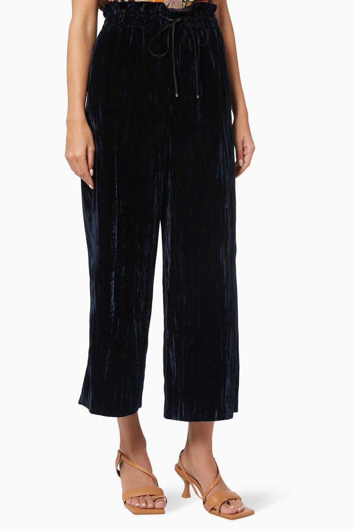 

Filtro Pants in Crackle Velvet, Blue