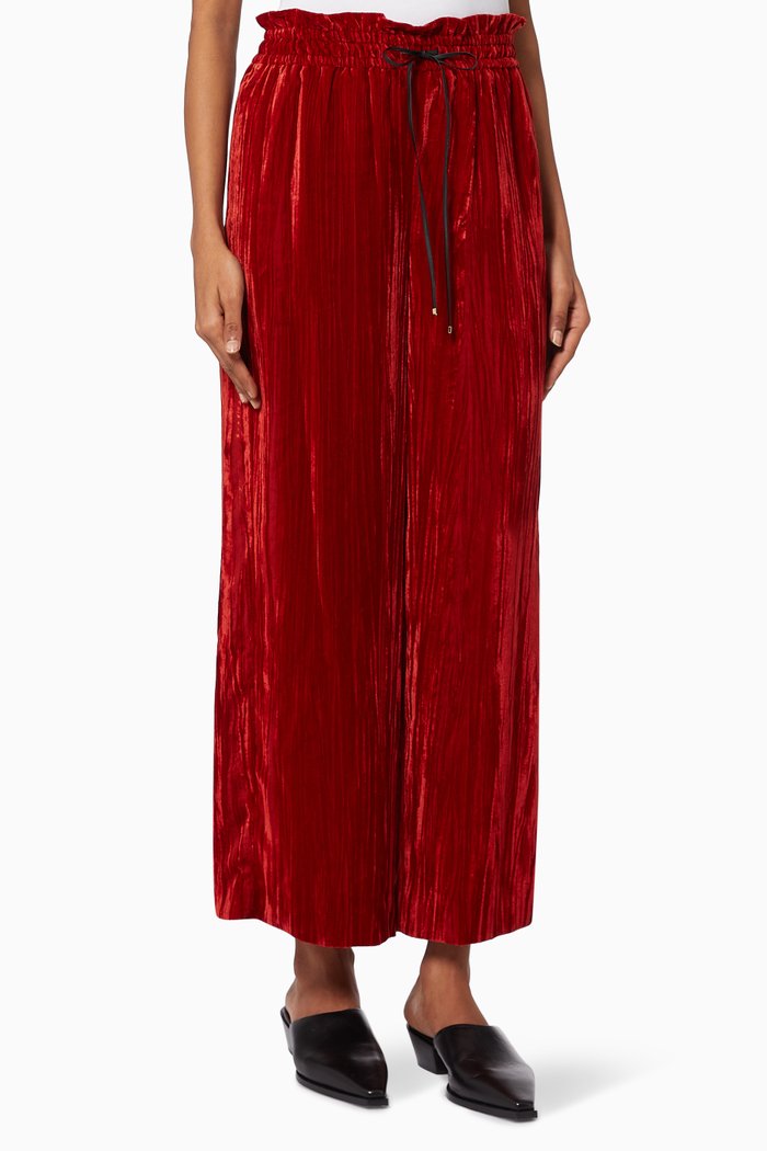

Filtro Pants in Crackle Velvet, Red