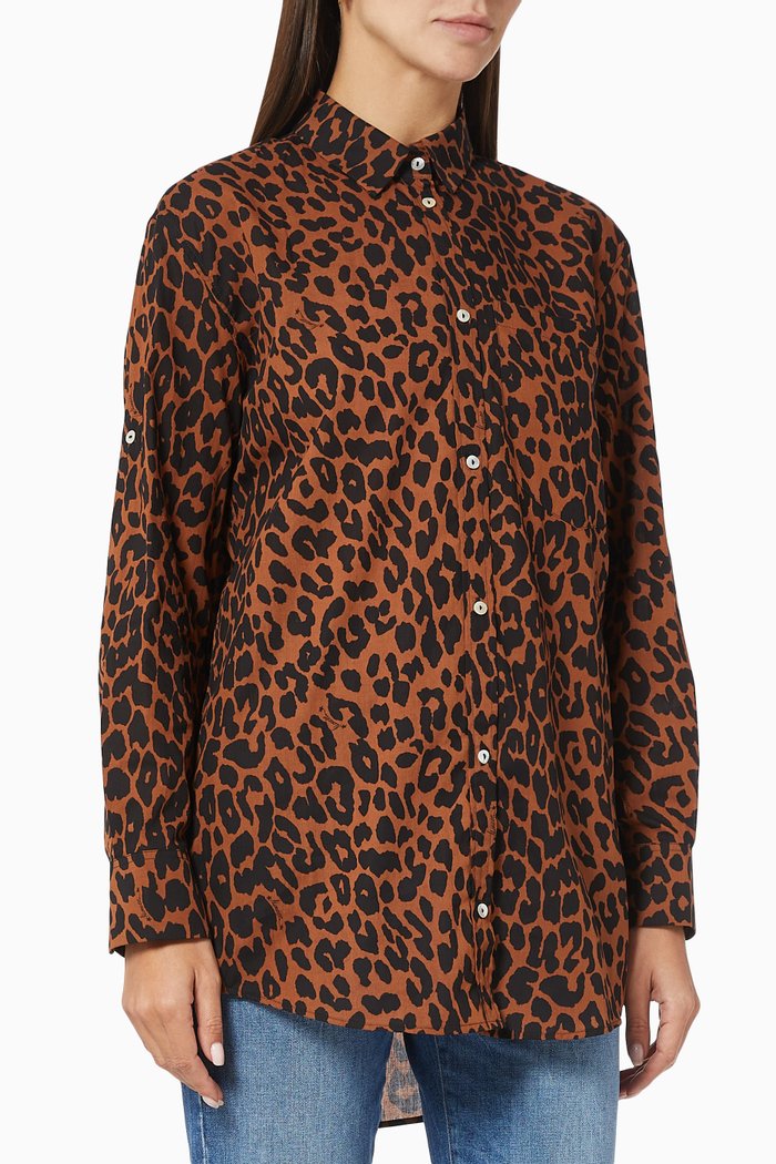 

Acca Shirt in Textured Fabric, Brown
