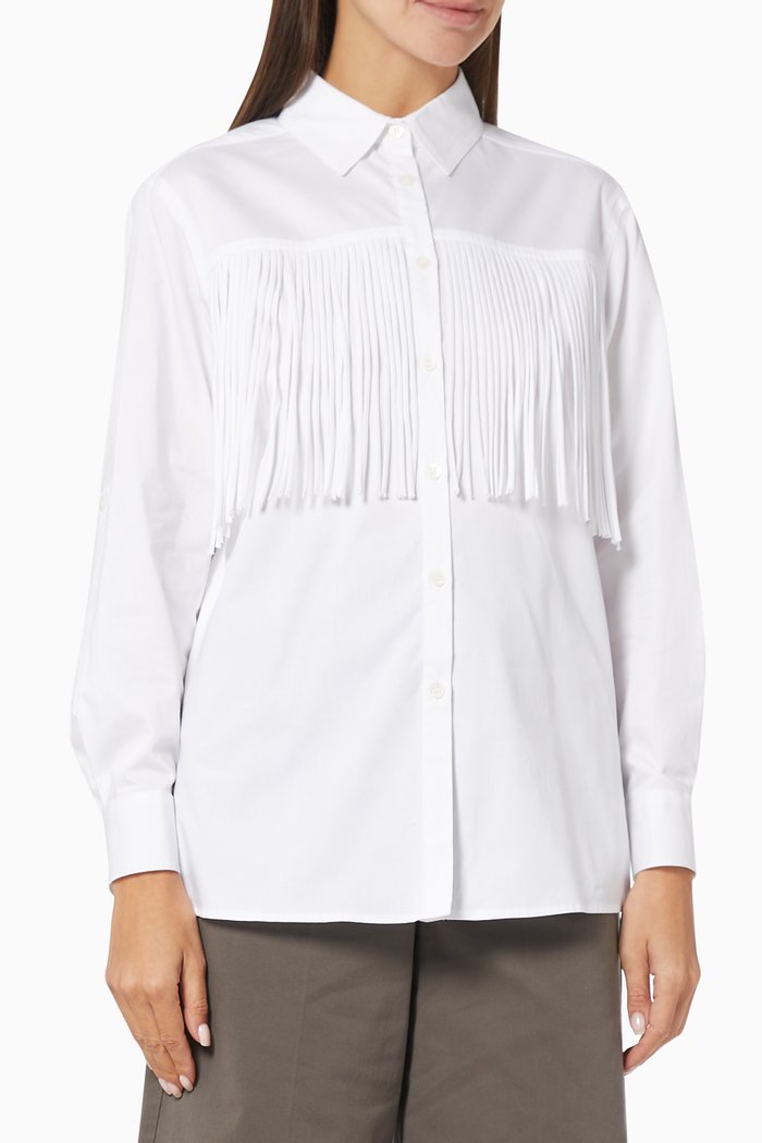

Dorotea Fringed Shirt in Cotton, White