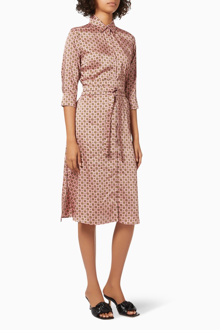 Narrer Dress in Satin, Pink