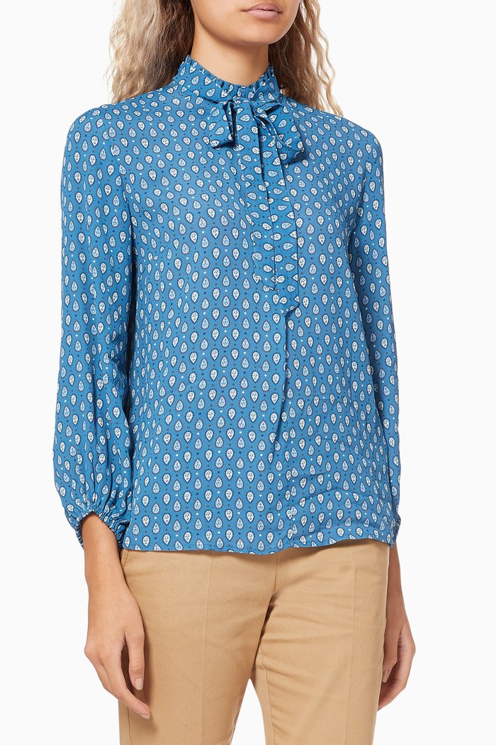 

Imbarco Blouse in Viscose Georgette, Blue
