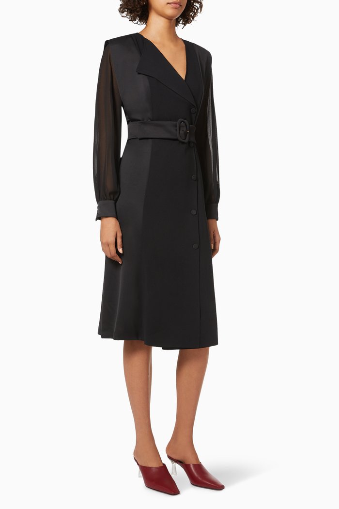 ART.365 Fabbro Dress in Satin Crepe, Black