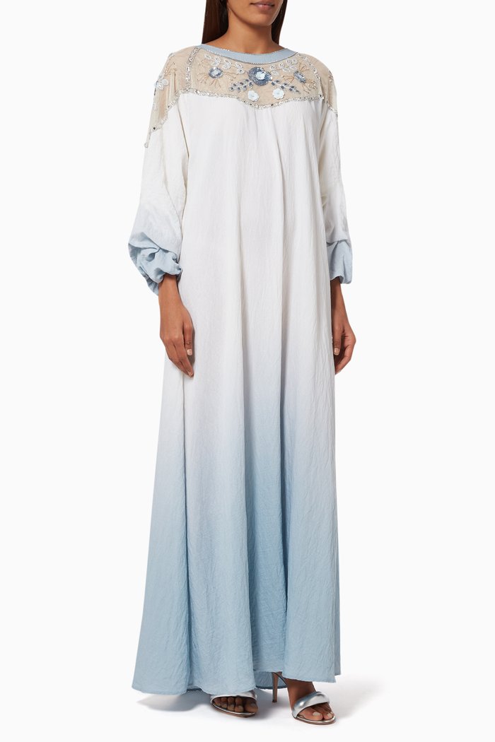 

Ombre Maxi Dress in Viscose Crepe, Blue