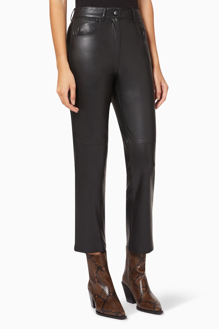 

Valdena Pants in Coated Viscose, Black